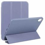 For iPad mini 6 3-folding TPU Horizontal Flip Leather Tablet Case with Holder(Lavender Grey)