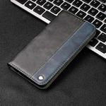 For Samsung Galaxy A03s 166mm Business Solid Color Stitching Horizontal Flip Leather Case with Holder & Card Slots(Blue)
