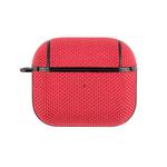 Nylon Waterproof Wireless Earphone Protective Case with Hook for AirPods 3(Red)
