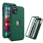 360 Degrees Full Package PC + TPU Combination Case For iPhone 13 mini(Black+Dark Green)