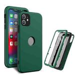 360 Degrees Full Package PC + TPU Combination Case For iPhone 11(Black+Dark Green)