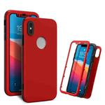360 Degrees Full Package PC + TPU Combination Case For iPhone X / XS(Black+Red)