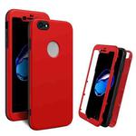 For iPhone 8 / 7 360 Degrees Full Package PC + TPU Combination Case(Black+Red)