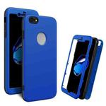 For iPhone 8 / 7 360 Degrees Full Package PC + TPU Combination Case(Black+Dark Blue)