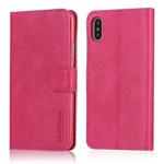 For iPhone X / XS LC.IMEEKE Calf Texture Horizontal Flip Leather Case, with Holder & Card Slots & Wallet(Red)