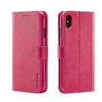 For iPhone XS Max LC.IMEEKE Calf Texture Horizontal Flip Leather Case, with Holder & Card Slots & Wallet(Red)