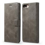 For iPhone 8 Plus / 7 Plus LC.IMEEKE Calf Texture Horizontal Flip Leather Case, with Holder & Card Slots & Wallet(Grey)