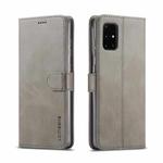 For Samsung Galaxy A03s 166mm LC.IMEEKE Calf Texture Horizontal Flip Leather Case with Holder & Card Slots & Wallet(Grey)