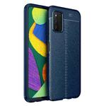 For Samsung Galaxy A03s 166mm Litchi Texture TPU Shockproof Case(Navy Blue)
