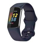 For Fitbit Charge 5 Silicone Watch Band, Size:S(Dark Blue)