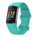 For Fitbit Charge 5 Silicone Watch Band, Size:S(Mint Green)