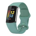 For Fitbit Charge 5 Silicone Watch Band, Size:S(Pine Needle Green)