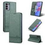 For U-MAGIC 30e AZNS Magnetic Calf Texture Horizontal Flip Leather Case with Card Slots & Holder & Wallet(Dark Green)