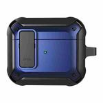 Wireless Earphones Shockproof Bumblebee Silicone Protective Case with Switch & Hook For AirPods 3(Black Blue)