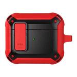 Wireless Earphones Shockproof Bumblebee Silicone Protective Case with Switch & Hook For AirPods 3(Red Black)