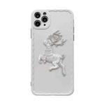 Embroidered Christmas Deer Wave TPU Case For iPhone 12 mini(White)