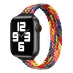 Small Waist Single Loop Nylon Braid Watch Band For Apple Watch Series 8&7 41mm / SE 2&6&SE&5&4 40mm / 3&2&1 38mm, Size:M 145mm(Colorful)