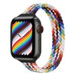 Small Waist Single Loop Nylon Braid Watch Band For Apple Watch Ultra 49mm / Series 8&7 45mm / SE 2&6&SE&5&4 44mm / 3&2&1 42mm, Size:S 145mm(Official Rainbow)