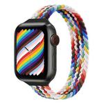Small Waist Single Loop Nylon Braid Watch Band For Apple Watch Ultra 49mm / Series 8&7 45mm / SE 2&6&SE&5&4 44mm / 3&2&1 42mm, Size:M 155mm(Official Rainbow)
