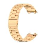 For OPPO Watch 2 42mm Stainless Steel Three-beads Watch Band(Rose Gold)