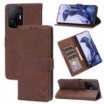 For Xiaomi Redmi 10 Embossed Happy Cat Pattern Horizontal Flip Leather Case with Holder & Card Slots & Wallet(Brown)