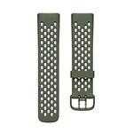 For Fitbit Charge 5 Silicone Hole Watch Band(Pine Needle Green)