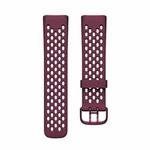 For Fitbit Charge 5 Silicone Hole Watch Band(Wine Red)