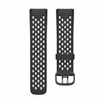 For Fitbit Charge 5 Silicone Hole Watch Band(Black)