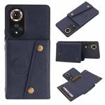 For Honor 50 Double Buckle PU + TPU Shockproof Magnetic Case with Card Slots & Holder(Blue)