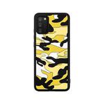 For Samsung Galaxy A02s Camouflage Clouds Embossed Skin Feel Silicone Shockproof Case(Yellow)