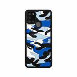 For Samsung Galaxy A21s Camouflage Clouds Embossed Skin Feel Silicone Shockproof Case(Blue)