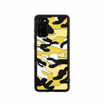 For Samsung Galaxy S20 Camouflage Clouds Embossed Skin Feel Silicone Shockproof Case(Yellow)