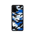 For Samsung Galaxy S20 Camouflage Clouds Embossed Skin Feel Silicone Shockproof Case(Blue)