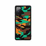For Samsung Galaxy S20 FE Camouflage Clouds Embossed Skin Feel Silicone Shockproof Case(Orange)