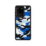 For Samsung Galaxy S20 Ultra Camouflage Clouds Embossed Skin Feel Silicone Shockproof Case(Blue)