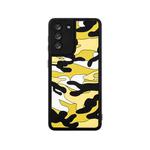 For Samsung Galaxy S21 5G Camouflage Clouds Embossed Skin Feel Silicone Shockproof Case(Yellow)