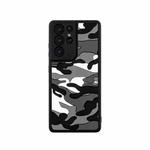 For Samsung Galaxy S21 Ultra 5G Camouflage Clouds Embossed Skin Feel Silicone Shockproof Case(Black)