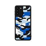 For Samsung Galaxy S21+ 5G Camouflage Clouds Embossed Skin Feel Silicone Shockproof Case(Blue)