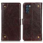 For OPPO K9 Pro Copper Buckle Nappa Texture Horizontal Flip Leather Case with Holder & Card Slots & Wallet(Coffee)