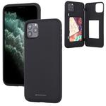 For iPhone 11 Pro GOOSPERY MAGNETIC DOOR BUMPER Magnetic Catche Shockproof Soft TPU + PC Case With Card Slot(Black)