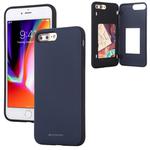 For iPhone 8 Plus / 7 Plus GOOSPERY MAGNETIC DOOR BUMPER Magnetic Catche Shockproof Soft TPU + PC Case With Card Slot(Navy)