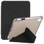 For iPad mini 6 TPU Transparent Horizontal Deformation Flip Leather Tablet Case with Holder & Pen Slot(Black)