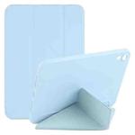 For iPad mini 6 Multi-folding Horizontal Flip Honeycomb PU Leather + Shockproof TPU Tablet Case with Holder(Sky Blue)