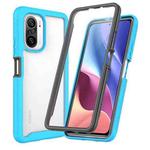 For Xiaomi Poco F3 / Redmi K40 Starry Sky Solid Color Series Shockproof PC + TPU Protective Case with PET Film(Sky Blue)