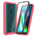 For Motorola Moto G9 Play Starry Sky Solid Color Series Shockproof PC + TPU Protective Case with PET Film(Red)