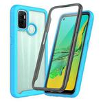 For OPPO A53 Starry Sky Solid Color Series Shockproof PC + TPU Protective Case with PET Film(Sky Blue)