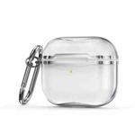 Electroplating Frame + Transparent TPU Earphone Protective Case with Hook For AirPods 3(Transparent + Silver)