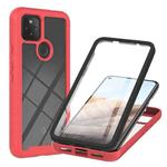 For Google Pixel 5A 5G Starry Sky Solid Color Series Shockproof PC + TPU Protective Case with PET Film(Red)