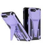 Super V Armor PC + TPU Shockproof Case with Invisible Holder For iPhone 8 Plus / 7 Plus(Purple)