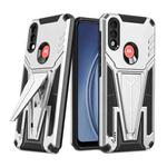 For Motorola Moto G / E7 Power 2021 Super V Armor PC + TPU Shockproof Case with Invisible Holder(Silver)